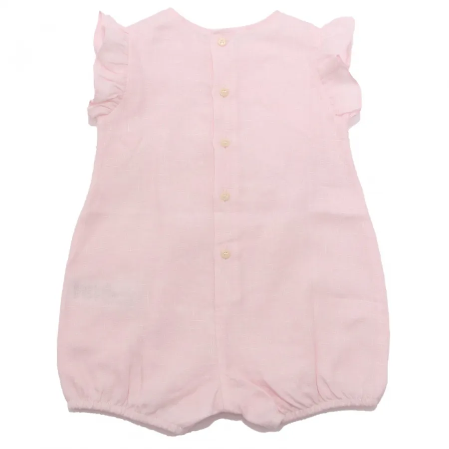 4214AN pagliaccetto bimba IL GUFO girl kid linen romper