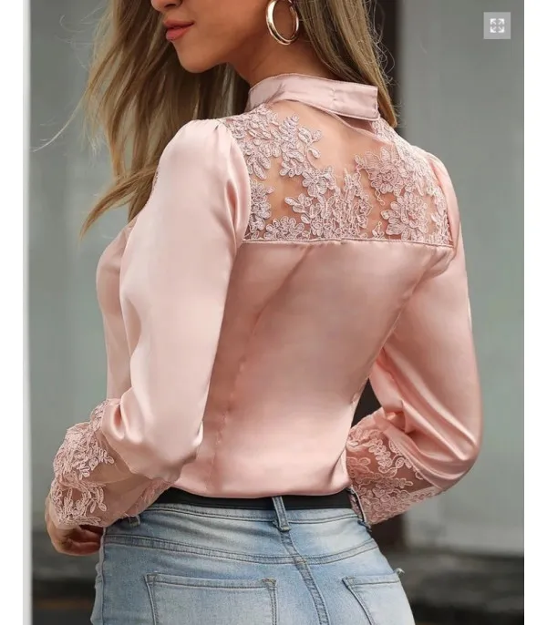 Camicia pizzo e raso Baina