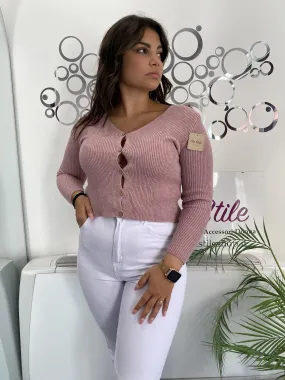 Cardigan crop a costine