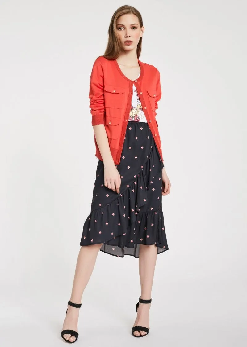 Cardigan in viscosa con tasche
