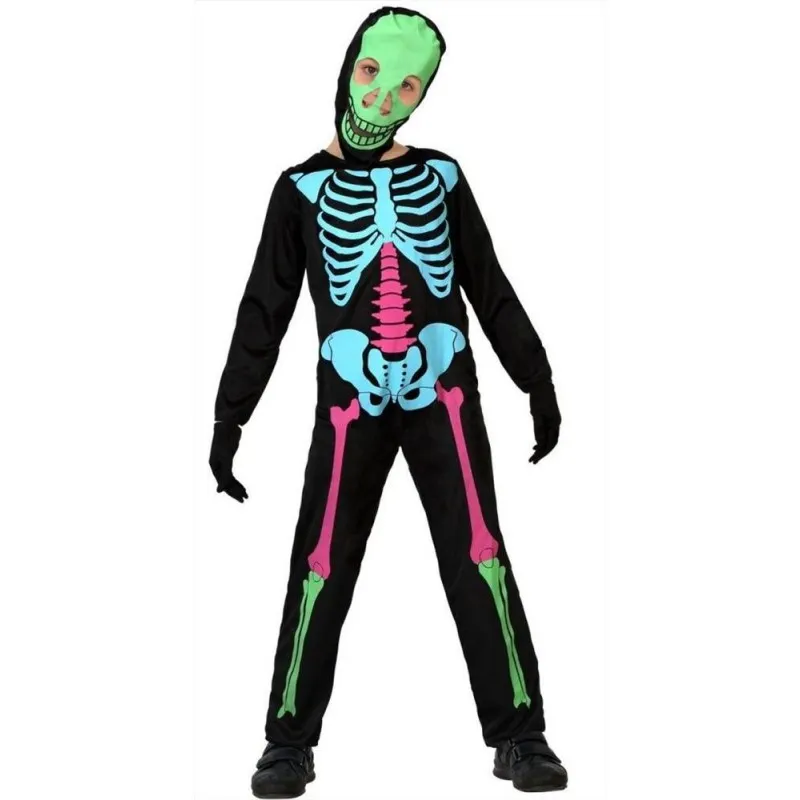 Costume da scheletro bambino taglia 3/4 anni Halloween