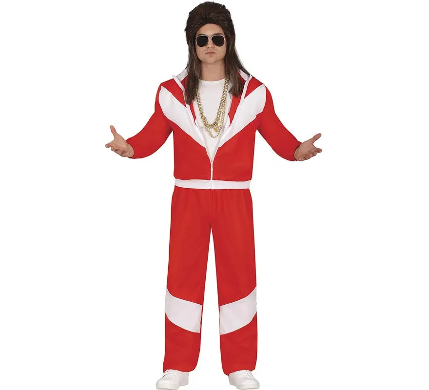 Costume da tuta rossa da uomo anni '80