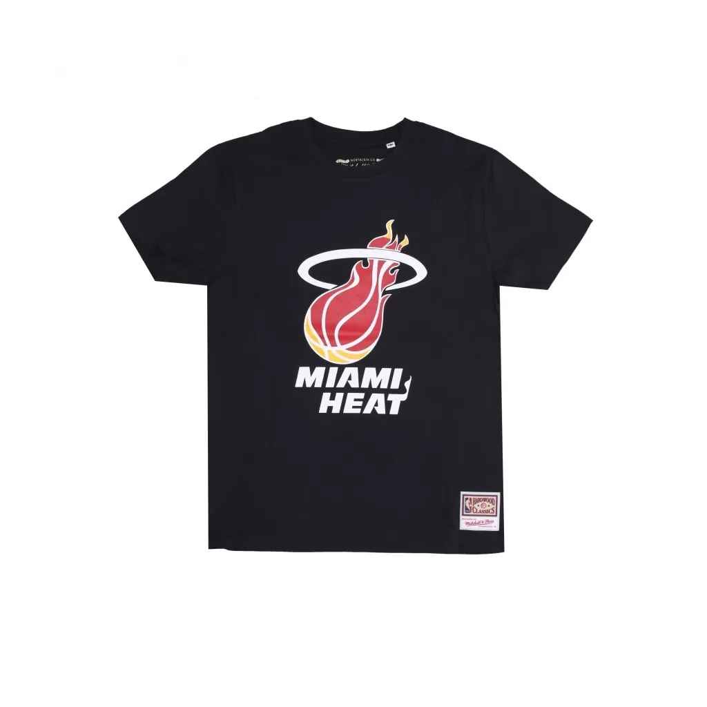 maglietta uomo nba team logo tee hardwood classics miahea BLACK