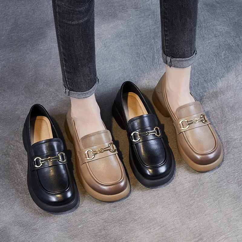 Mocassini casual comfort retrò in morbida pelle da donna