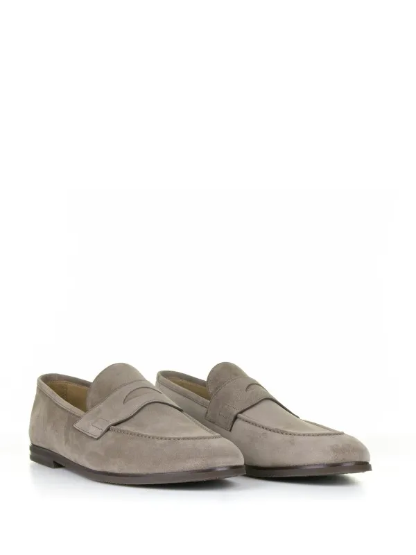 Taupe suede moccasin